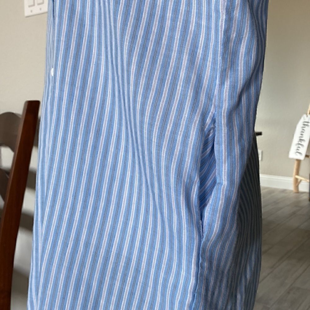 EINA Striped Blue White Button Down Short Sleeves Shirt Dress Small Mini - Picture 7 of 13